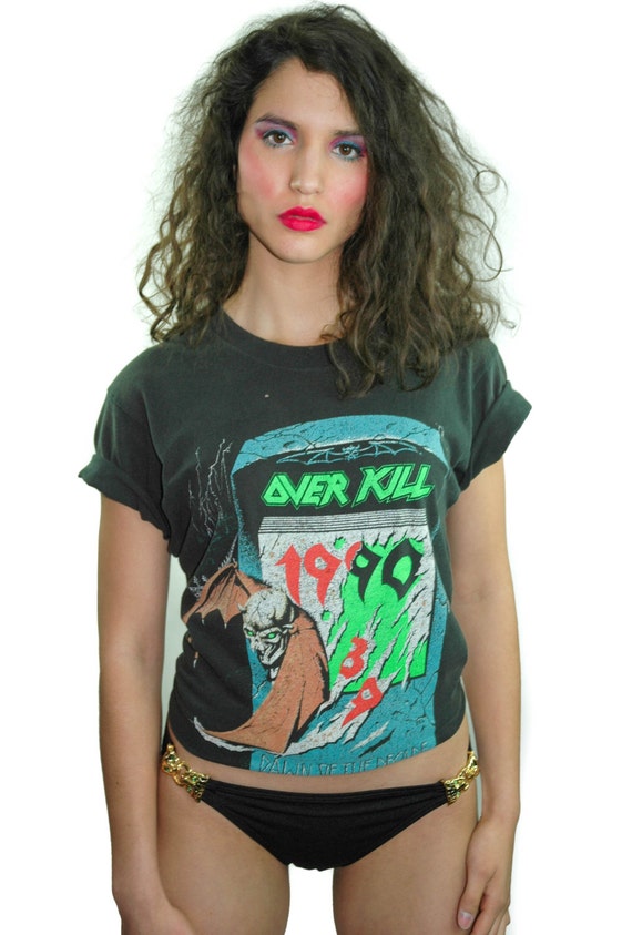 Vintage OVER KILL Shirt 1990s Tour Concert shirt B