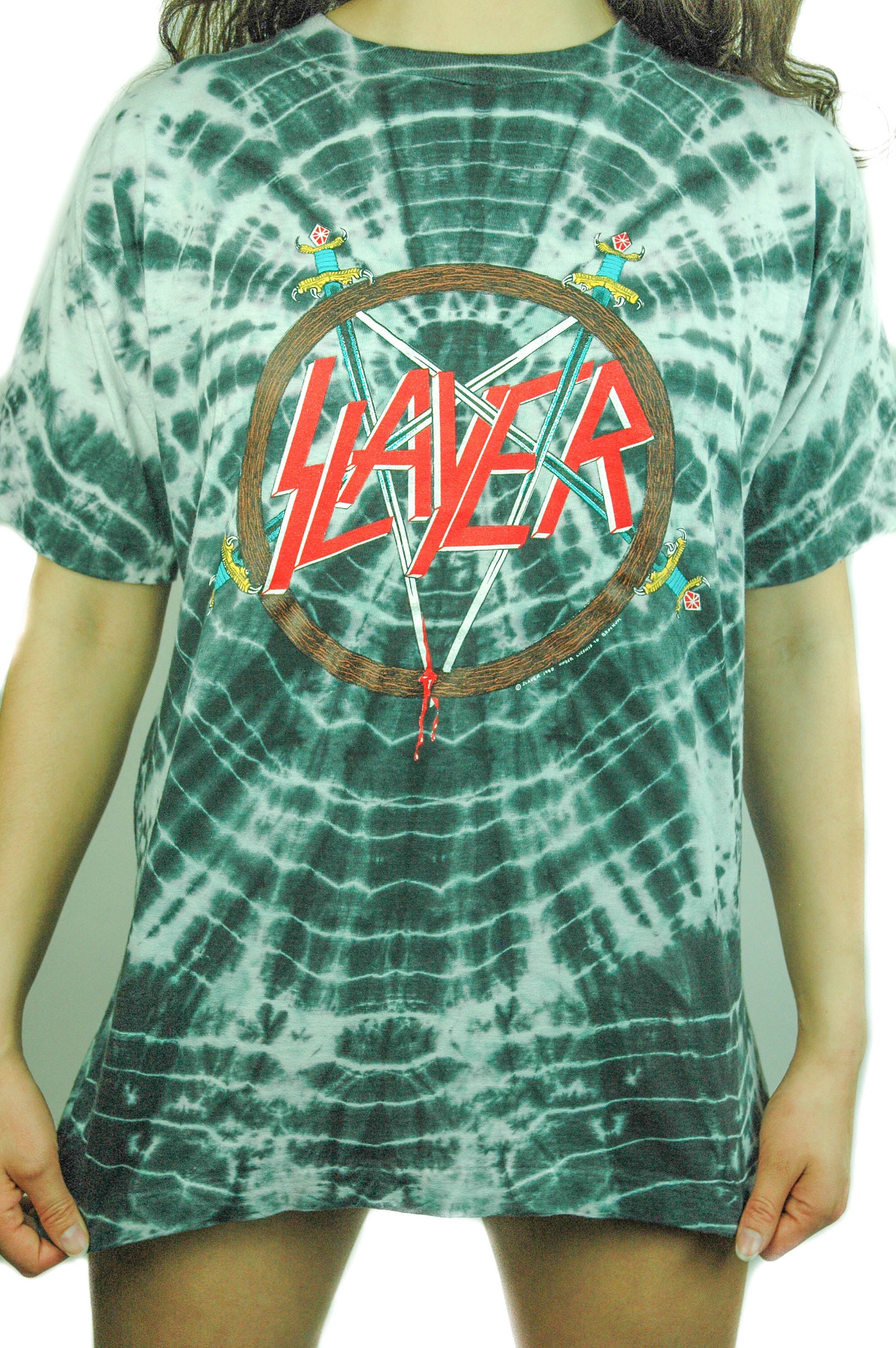 Vintage SLAYER Shirt 1990 Tye Dye Slayer Shirt Slayer Tee Concert Shirt