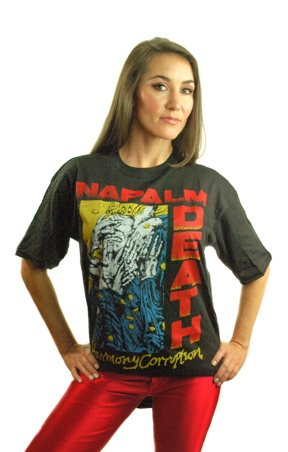 rare!!! Vintage napalm death band shirt xlarge size d… - Gem