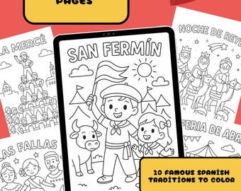 Spanish Festivals Coloring Pages: Educational Activity for Kids (PDF Download)