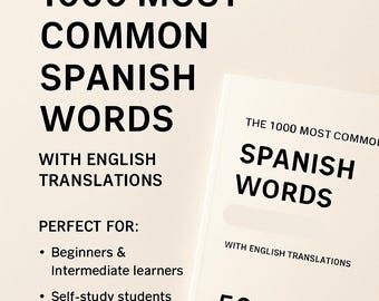 Spanish Vocabulary List: 1000 Most Used Words with English (PDF Download)