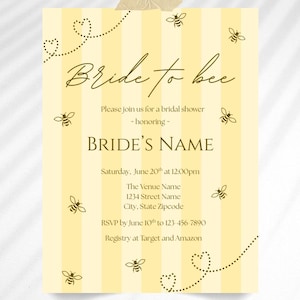 Bride to bee - bridal shower invite - digital editable Canva