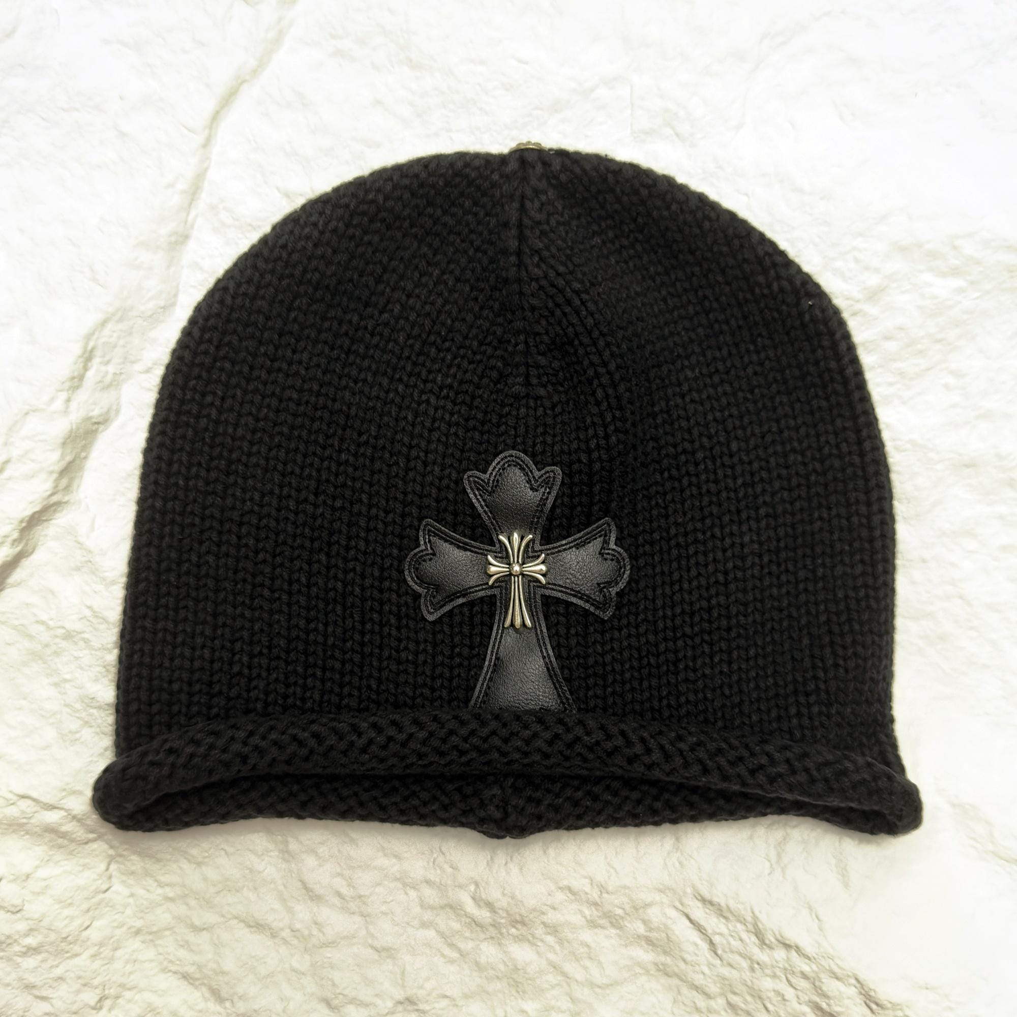 帽子 CHROME HEARTS cross embroidery beanie CH Style Cross Beanie, Winter Hat, Cross Skull Cap, Knitted Hat