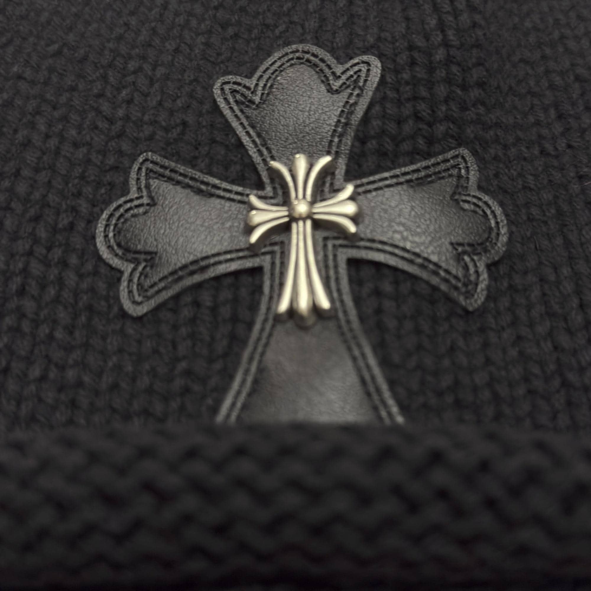 CH Style Cross Beanie, Winter Hat, Cross Skull Cap, Knitted Hat