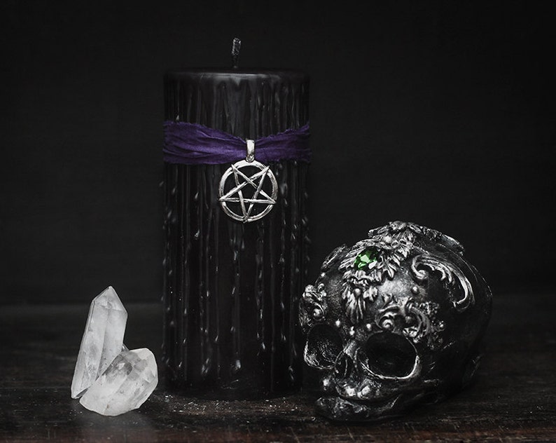 Witches black magic candle wicca ritual candle gothic Etsy