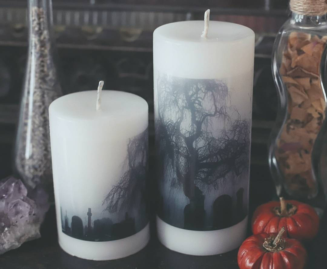 Memento mori graveyard candle in memorial Doom candle Etsy