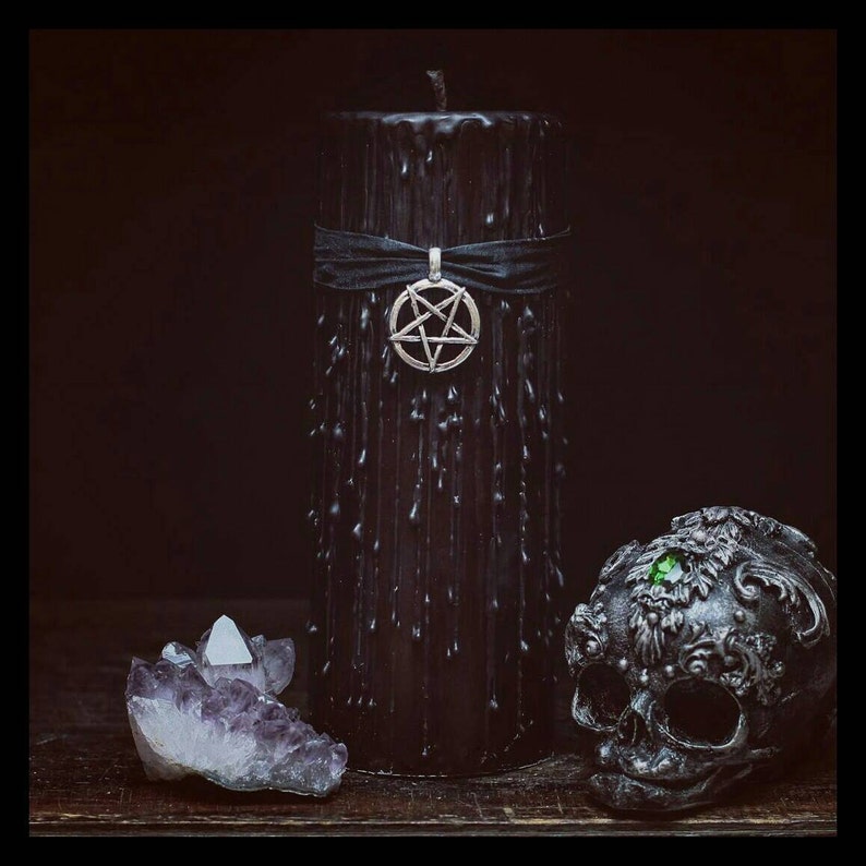 Witches black magic candle wicca ritual candle gothic Etsy
