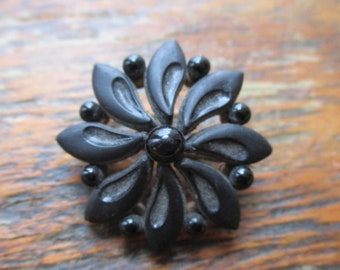 Antique Victorian Mourning Brooch Black Crepe Glass C Catch Antique Jewelry Victorian Jewelry