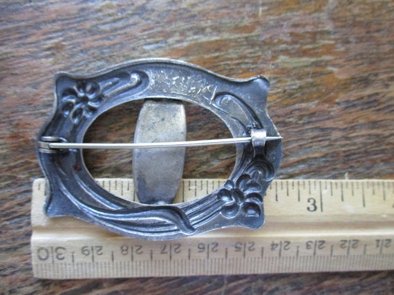 Antique Victorian Sash Pin Brooch Glass Amethyst … - image 8