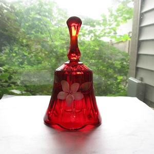 Fenton Red Hand Painted Bell S Shepherd Amberina