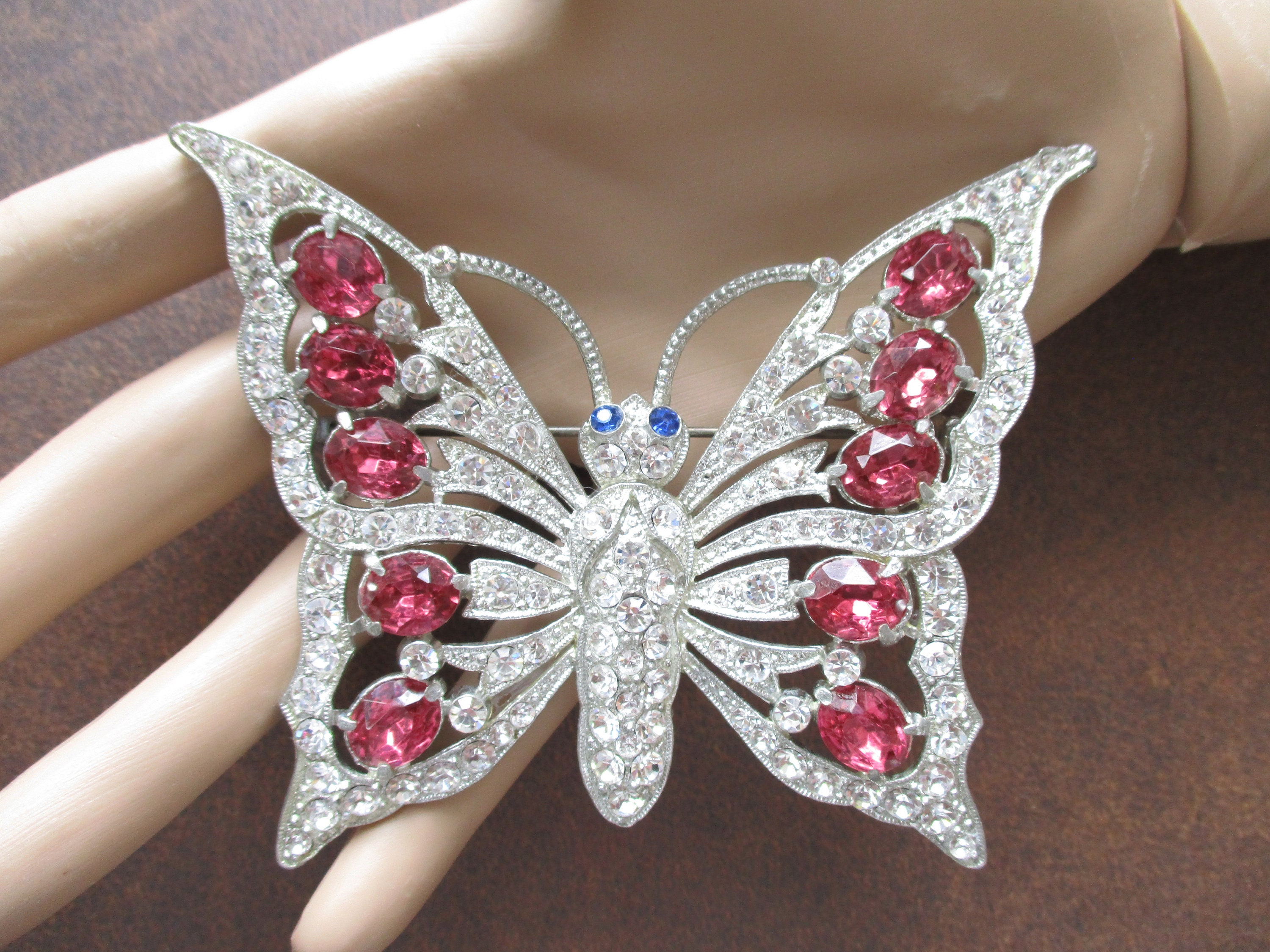 Staret Rhinestone Butterfly Brooch - Garden Party Collection Vintage Jewelry