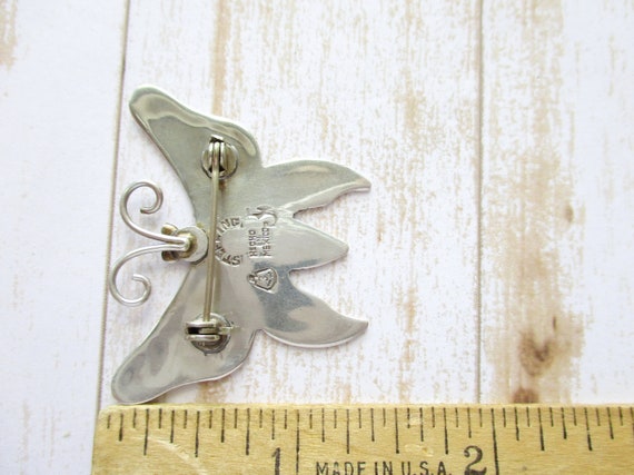 Vintage TAXCO Mexico Sterling Enamel Butterfly Br… - image 4
