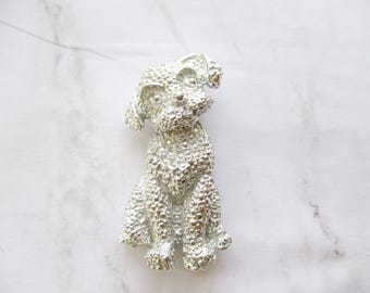 Vintage Raffine Silver-Tone Poodle Dog Brooch Pin