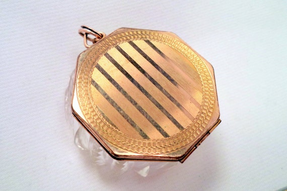 Large Art Deco Gold Locket Vintage GF Locket Signe