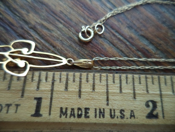 Antique Solid 10K Lavalier Pendant Chain Necklace… - image 7