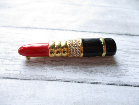 Vintage KJL Brooch Lipstick Pin Kenneth Jay Lane - image 4