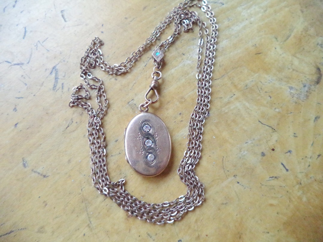 Gs Names Lockets Antique Rose Gold Filled Locket Necklace With Opal Slide Chain - Etsy