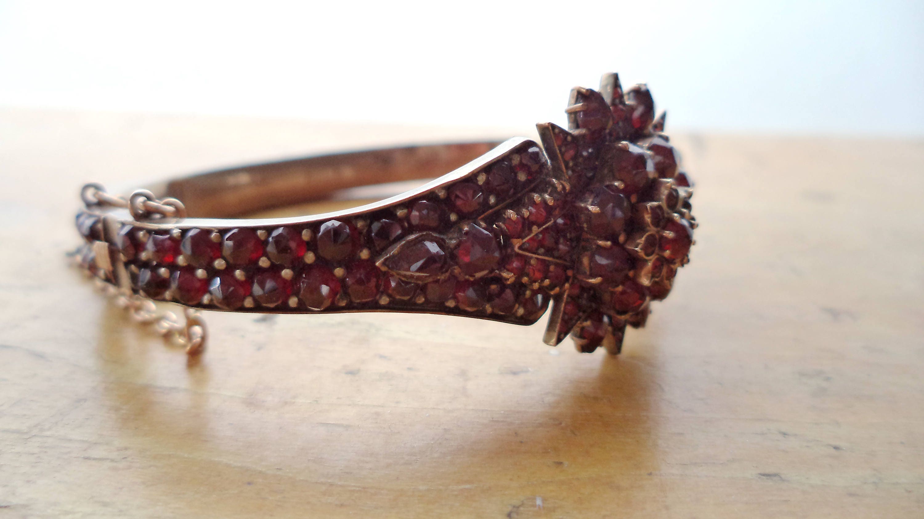 Antique Garnet Bracelet Victorian Jewelry Czech Garnet | Etsy