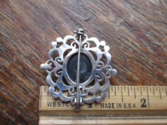 Vintage Edwardian Style Sterling Marcasite Onyx B… - image 7