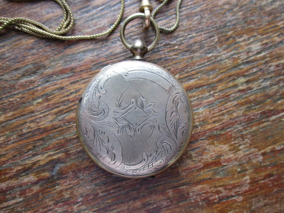 Large Antique Gold Filled Locket Pocket Watch Sty… - image 3