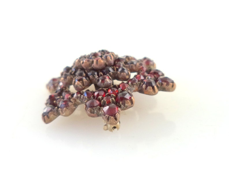 Antique Victorian Garnet Brooch Czech Garnet Pin Bohemian Garnet Pin Deep Red Garnets Antique Jewelry Antique Garnet Jewelry Victorian Pin