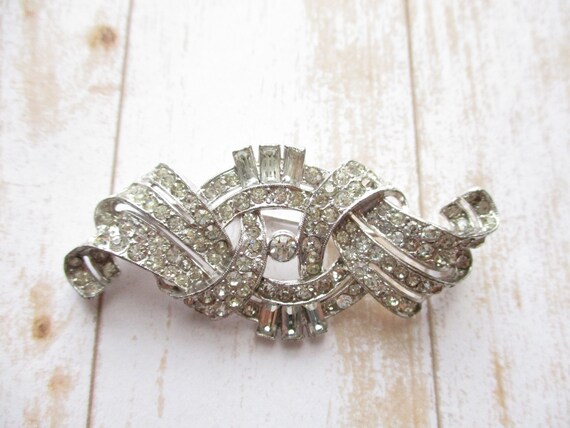 Vintage Crown Trifari Crystal Rhinestone Brooch A… - image 10