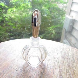 Vintage Towle Sterling Silver Crystal Glass Perfume Bottle