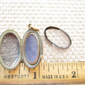 Antique Victorian Mourning Locket Black Enamel Gold Filled image 9