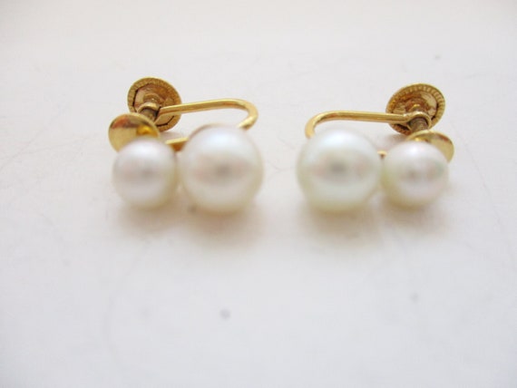 Vintage Gold Filled Shell Cameo Genuine Pearl Scr… - image 7