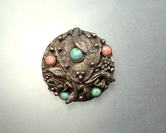 Antique Victorian Brooch Serpent Brooch Snake Broo