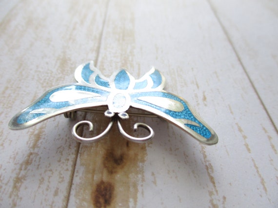 Vintage TAXCO Mexico Sterling Enamel Butterfly Br… - image 6