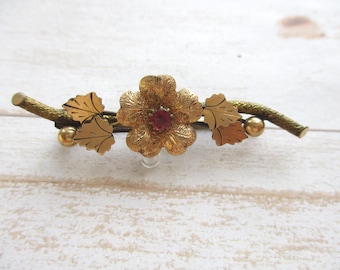 Antique Art Nouveau Flower Brooch Gold Filled