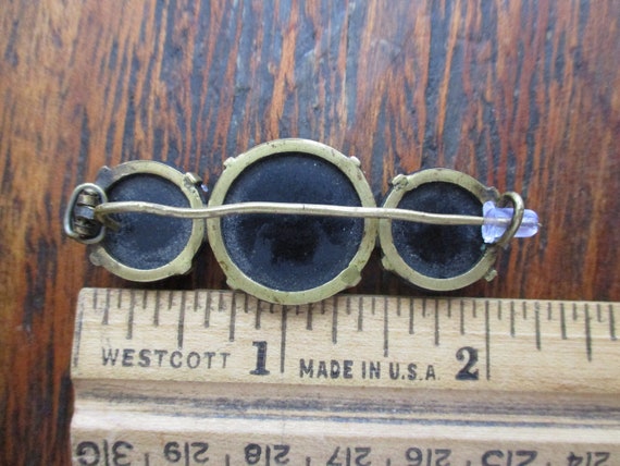 Antique Victorian Mourning Brooch Pin Faceted Bla… - image 10