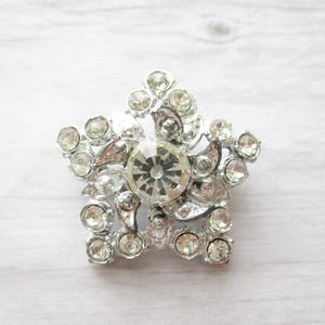 Crystal Rhinestone Brooch Pin Pot Metal