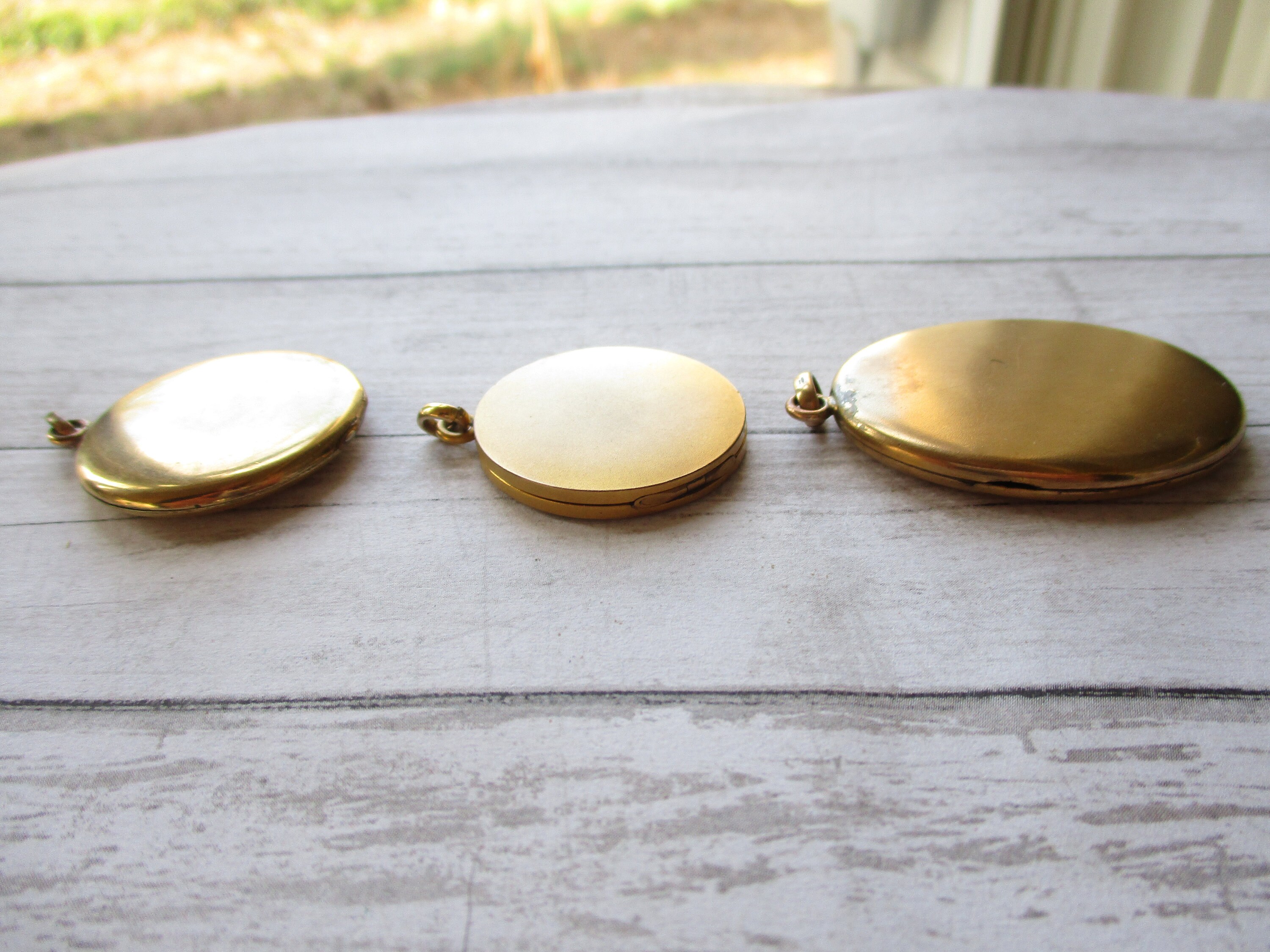 Locket Plain Sold Separately Antique & Vintage Gold Filled Lockets Fold Out Plain ...