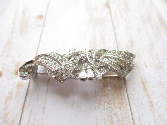 Vintage Crown Trifari Crystal Rhinestone Brooch A… - image 4