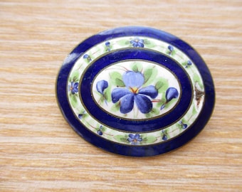 Vintage Antique Victorian Pansy Violet Flower Brooch