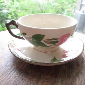 Franciscan Desert Rose Tea Cup Saucer Set Made in England Backstamp