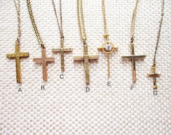Vintage Gold-Filled Cross Pendant Necklace Pick One