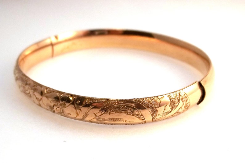 Antique Victorian Gold Filled Repousse Hinged Bangle Bracelet Etsy