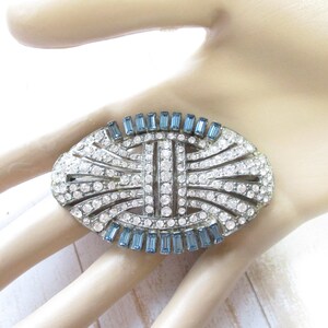Art Deco Rhinestone Brooch Pot Metal