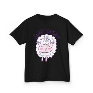 Camiseta infantil con diseño de ovejas "Dulces sueños" / Bonita camiseta de algodón para niños, regalo para bebés, ropa de dormir, cumpleaños, baby shower, conjuntos divertidos