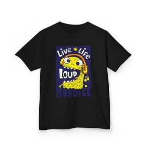 LOUD MONSTER Kids T-Shirt, Boys Girls Graphic Tee, Children&#39;s Novelty Shirt, Fun Creature Top, Birthday Gift