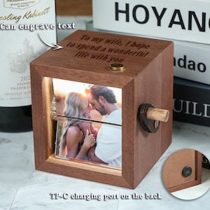 Personalized Photo Flipbook Animation Box,Custom Couple Flip Book Frame Animation Machine,Mechanical Hand Motion Photo Album, Wedding Gifts.