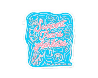 Support trans athletes trans flag color sticker