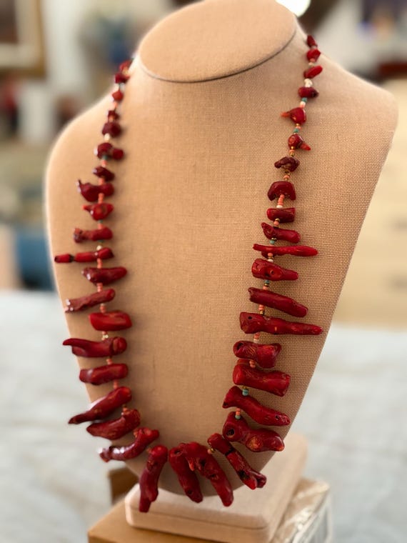 Red Coral Dyed Apple Coral, Delicate