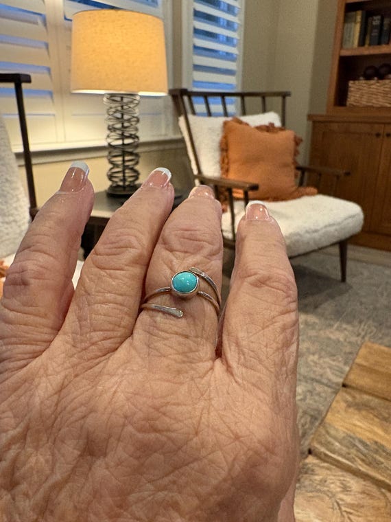 Sterling Turquoise Wrap Ring - image 4