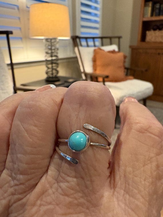 Sterling Turquoise Wrap Ring - image 1