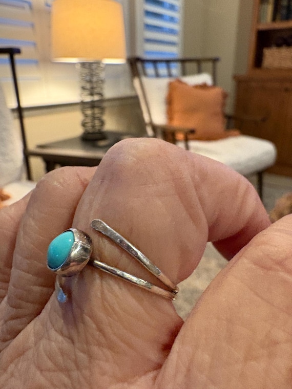 Sterling Turquoise Wrap Ring - image 2
