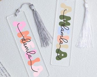 Personalized Colorful Name Bookmark with Tassel,Back To School Acrylic Bookmark, Cute Book Mark,Gift for Book Lover ,Graduation Gift